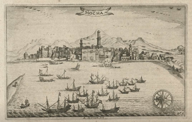 De haven van Mocha, 1616, Adriaen Matham, 1646. Courtesy Rijksmuseum.