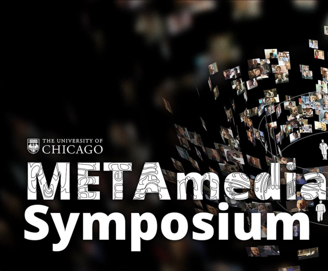 metamedia symposium text over a picture spiral