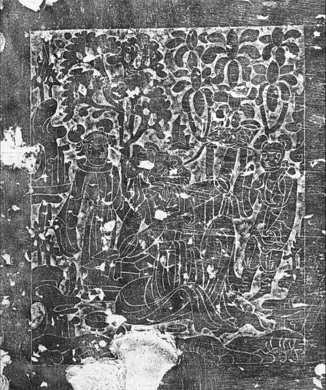 Liu Ling, One of the Seven Sages of the Bamboo Grove, Di Yu Couch. Eastern Wei Dynasty. Stone couch from Anyang, Henan Province. Shenzhen Museum.
