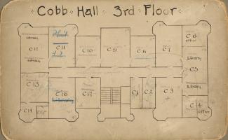 Cobb Hall - 3rd Floor Plan; UChicago Photo Archive