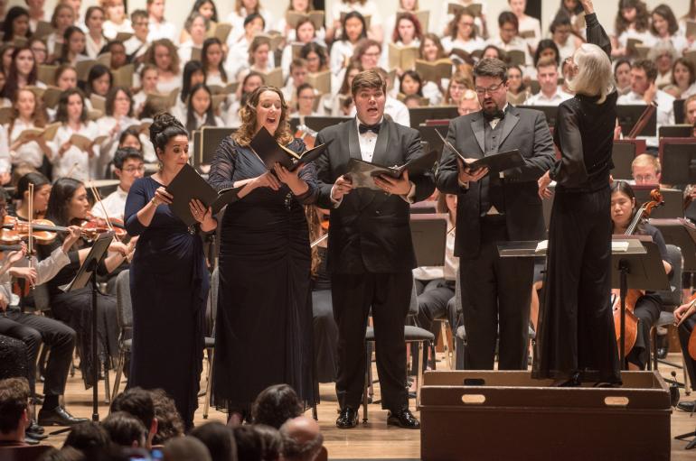 University Symphony Orchestra in concert with choirs and solo vocalists