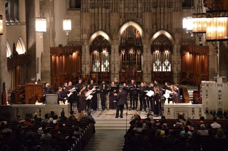 Rockefeller Chapel Choir performing