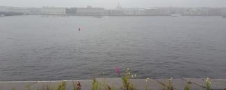 St. Petersburg, Neva River after rainstorm