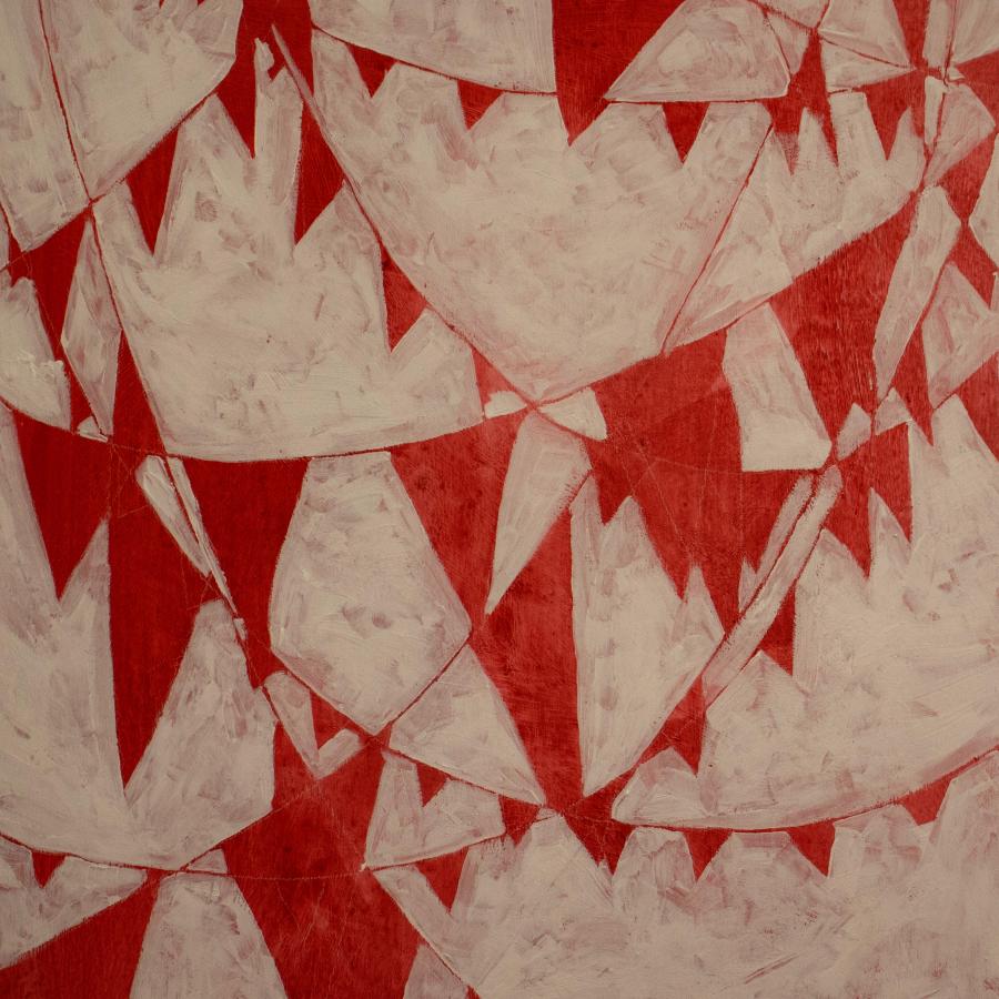 Red triangular bunting across a light colored background